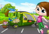 Game Lái xe nhặt hoa